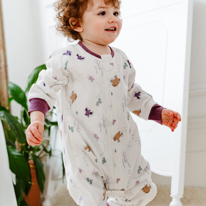 Nest Designs-0.6 TOG Long Sleeve Footed Sleep Bag Snow Angels