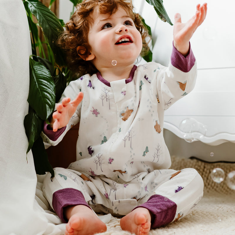 Nest Designs-0.6 TOG Long Sleeve Footed Sleep Bag Snow Angels