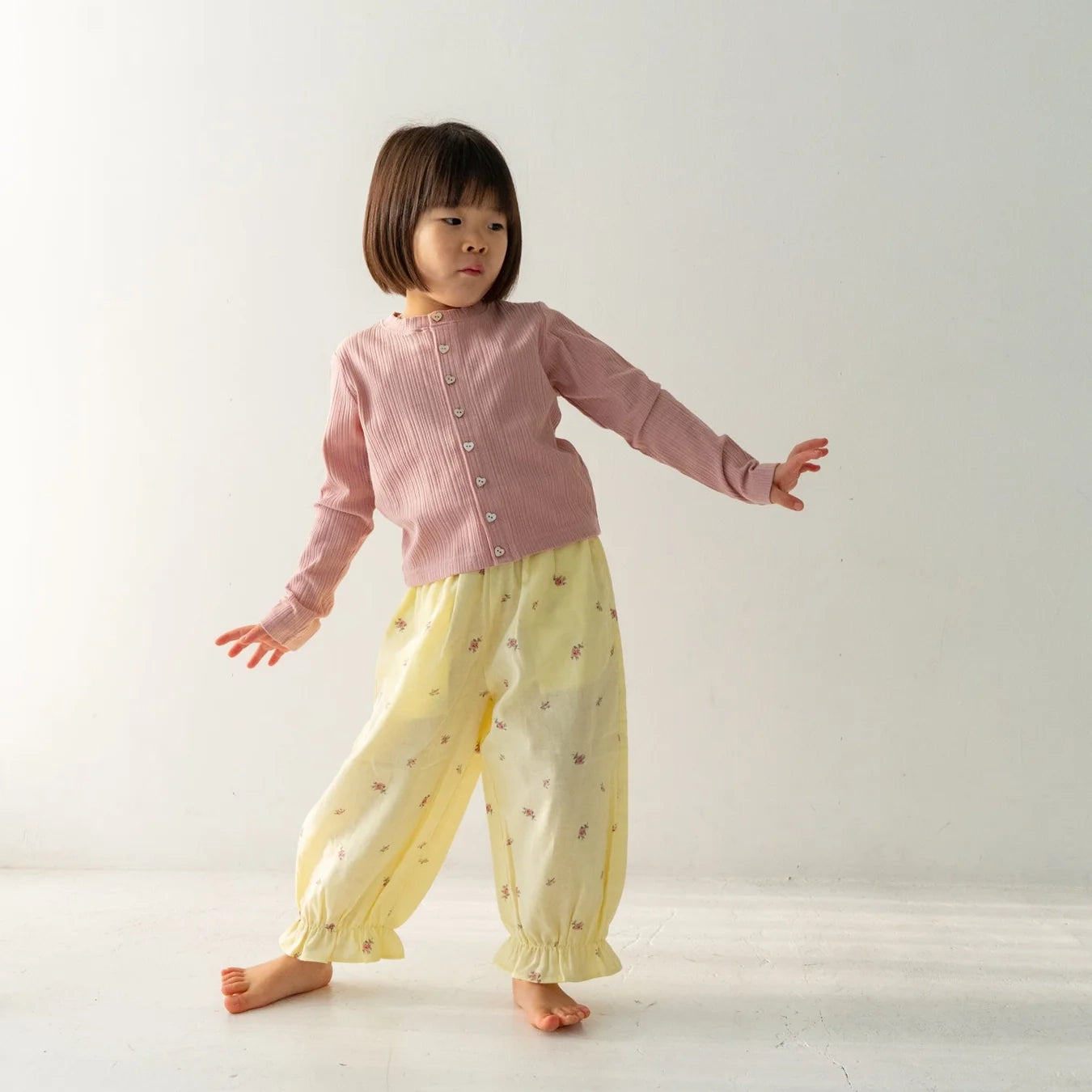 Solii + Solä - Girls Ribbed Cardigan Pink