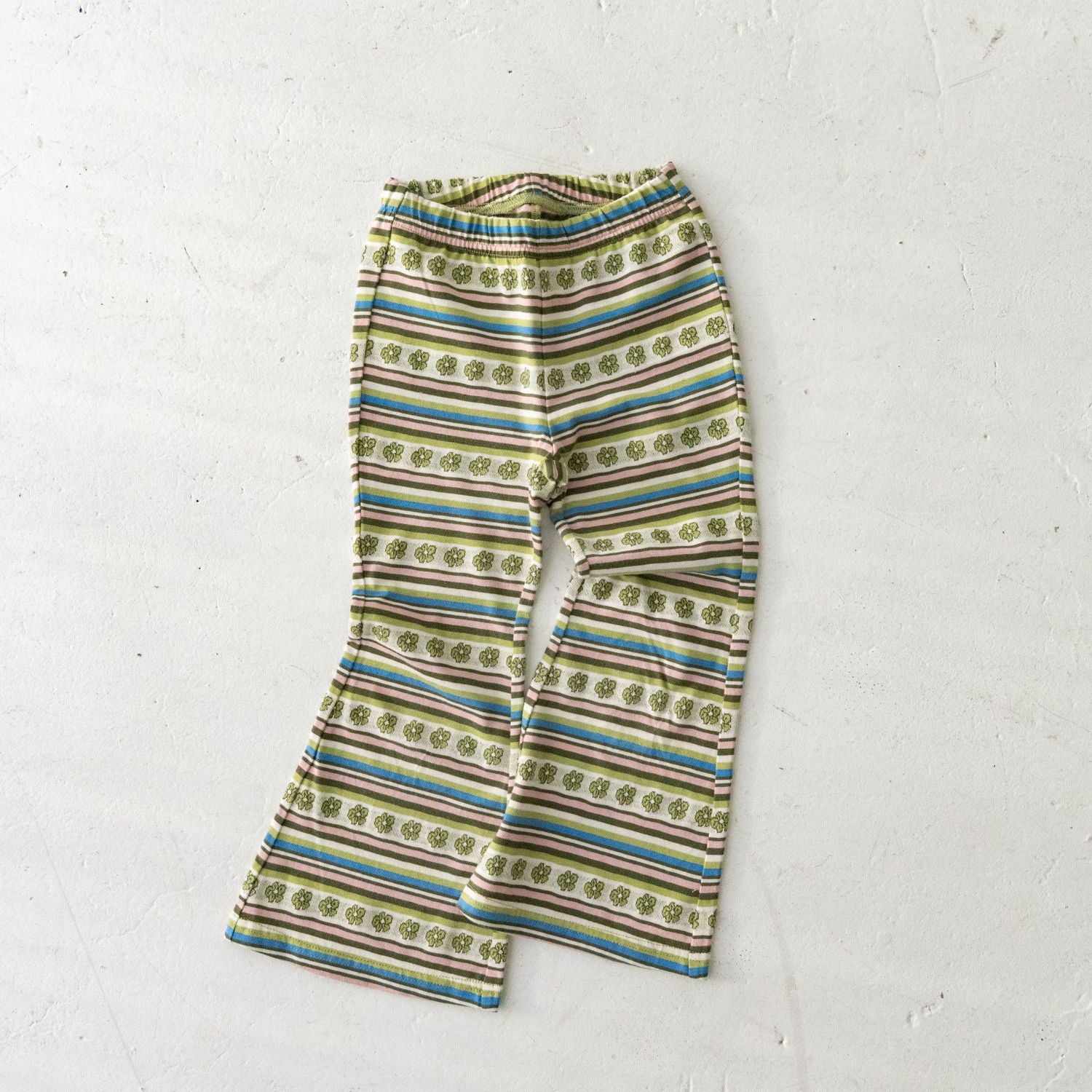 Solii + Solä - Girls Flower Flare Pants Green-mix
