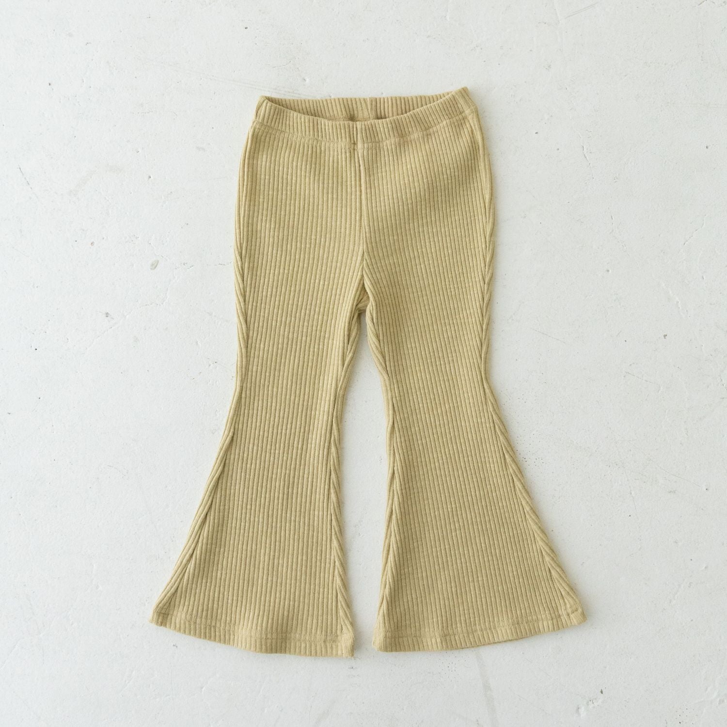Solii + Solä - Girls Ribbed Flare Pants Pistachio