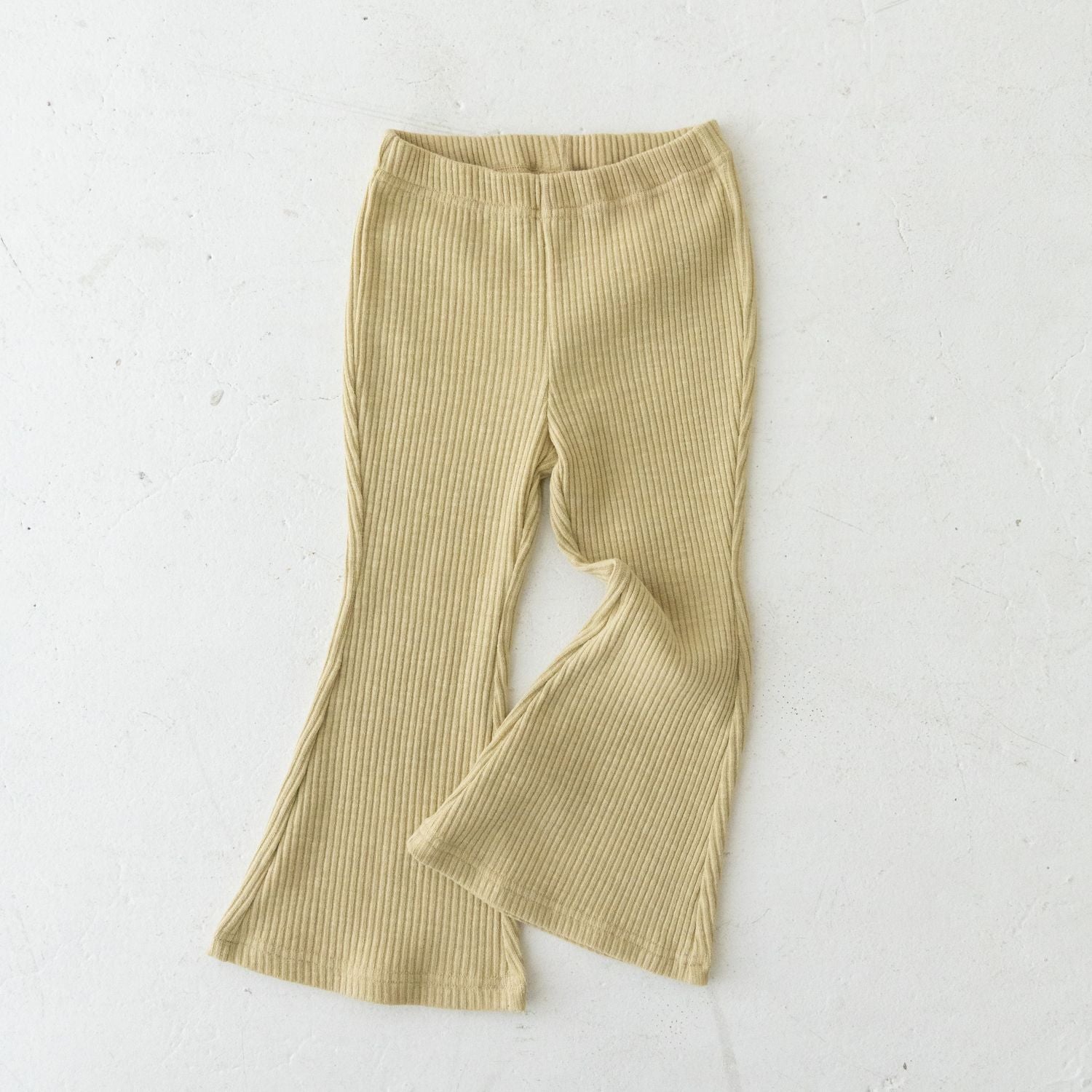 Solii + Solä - Girls Ribbed Flare Pants Pistachio