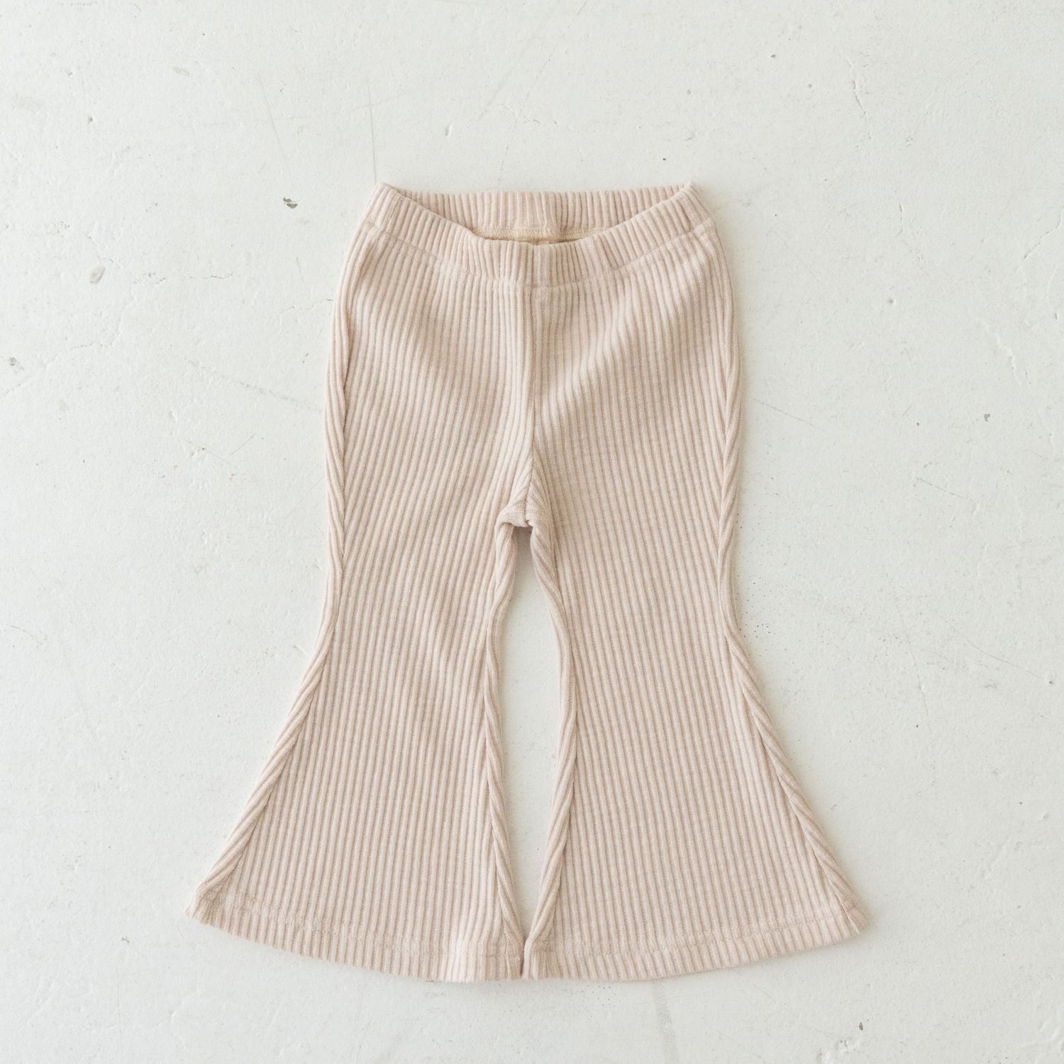 Solii + Solä - Girls Ribbed Flare Pants Vanilla