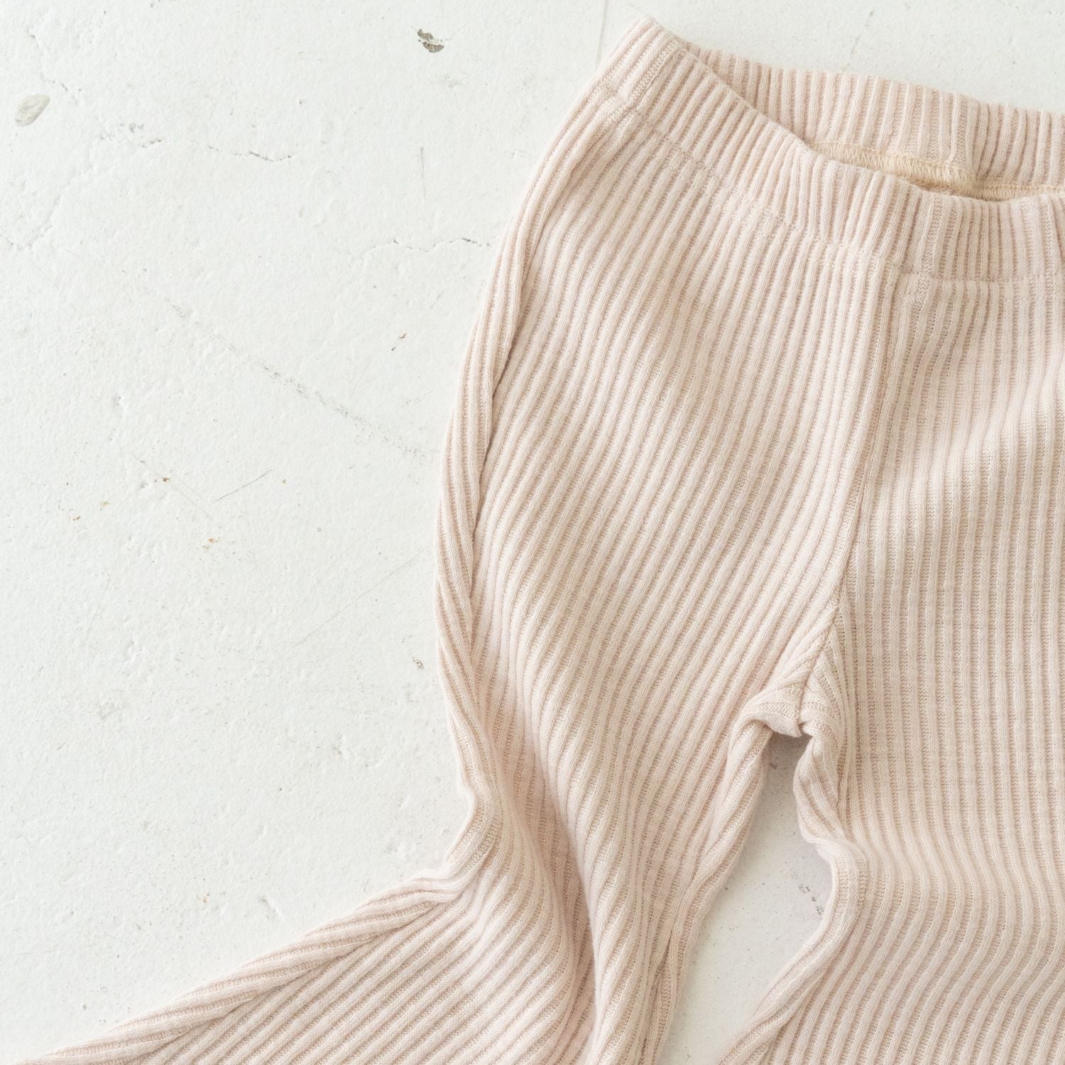 Solii + Solä - Girls Ribbed Flare Pants Vanilla