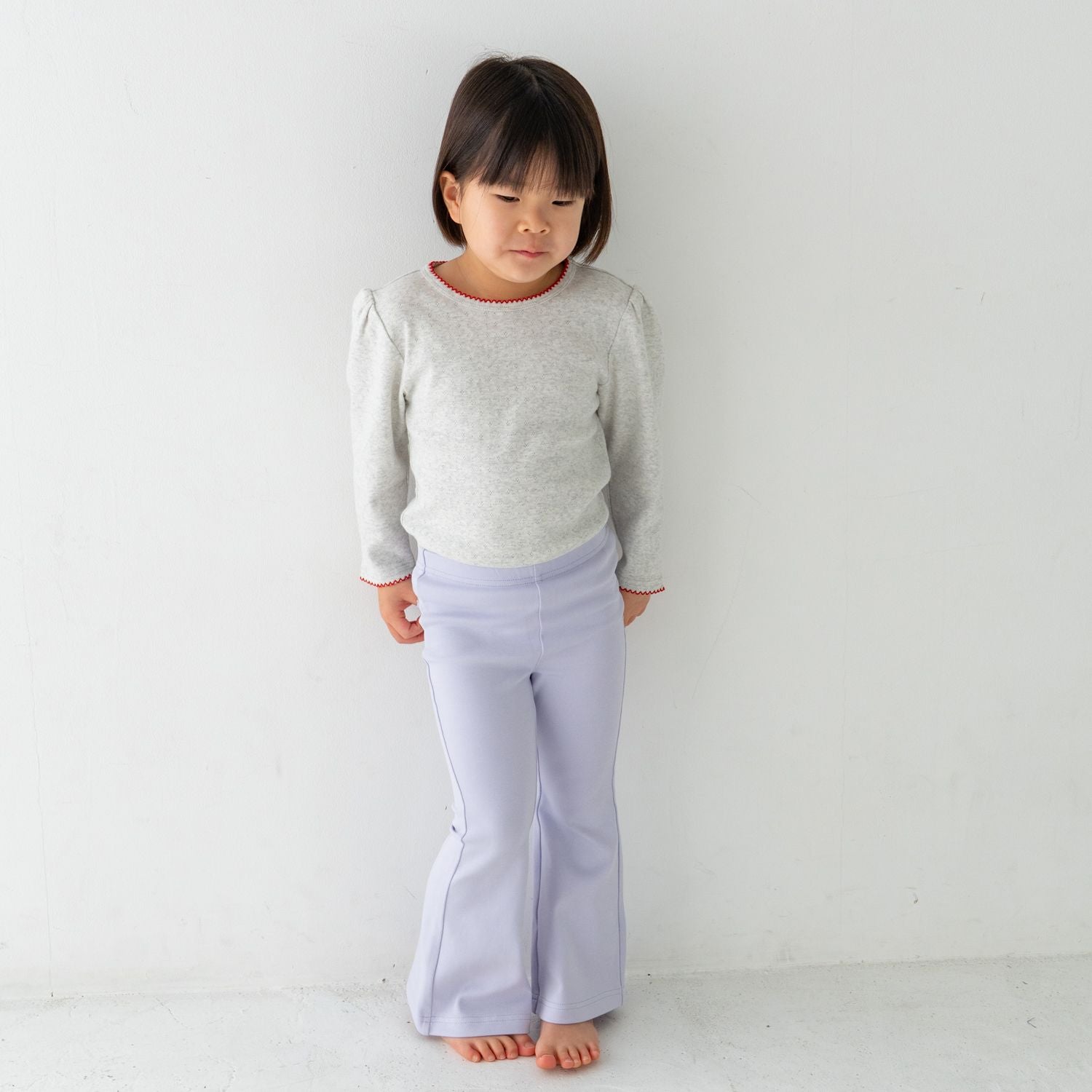 Solii + Solä - Girls Flare Cotton Pants Lilac