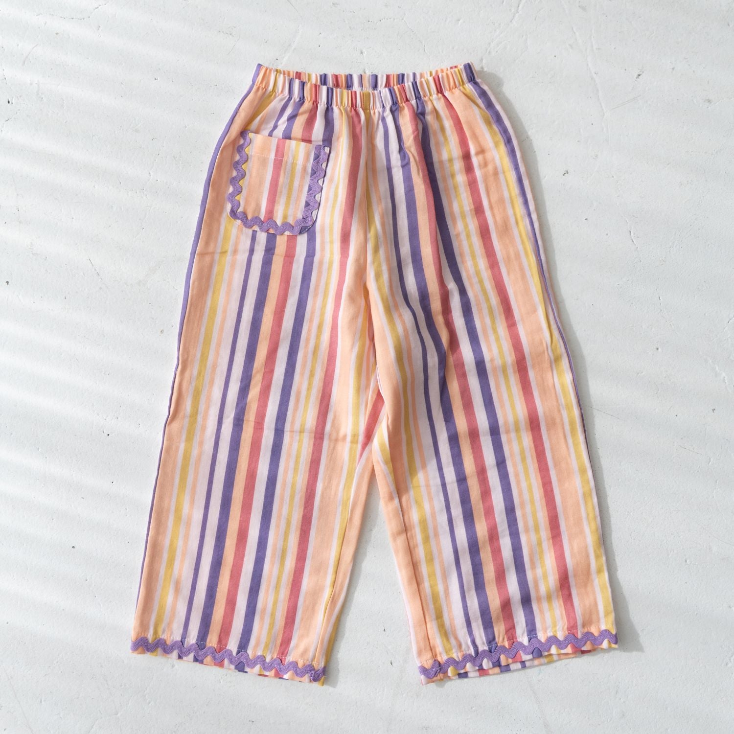 Solii + Solä - Girls Stripe Pocket Pants Mix-stripe