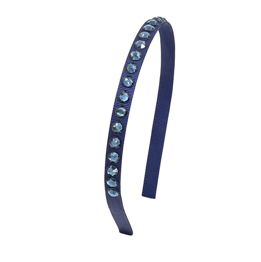 Olilia-Deluxe Crystals Hard Headband-Navy