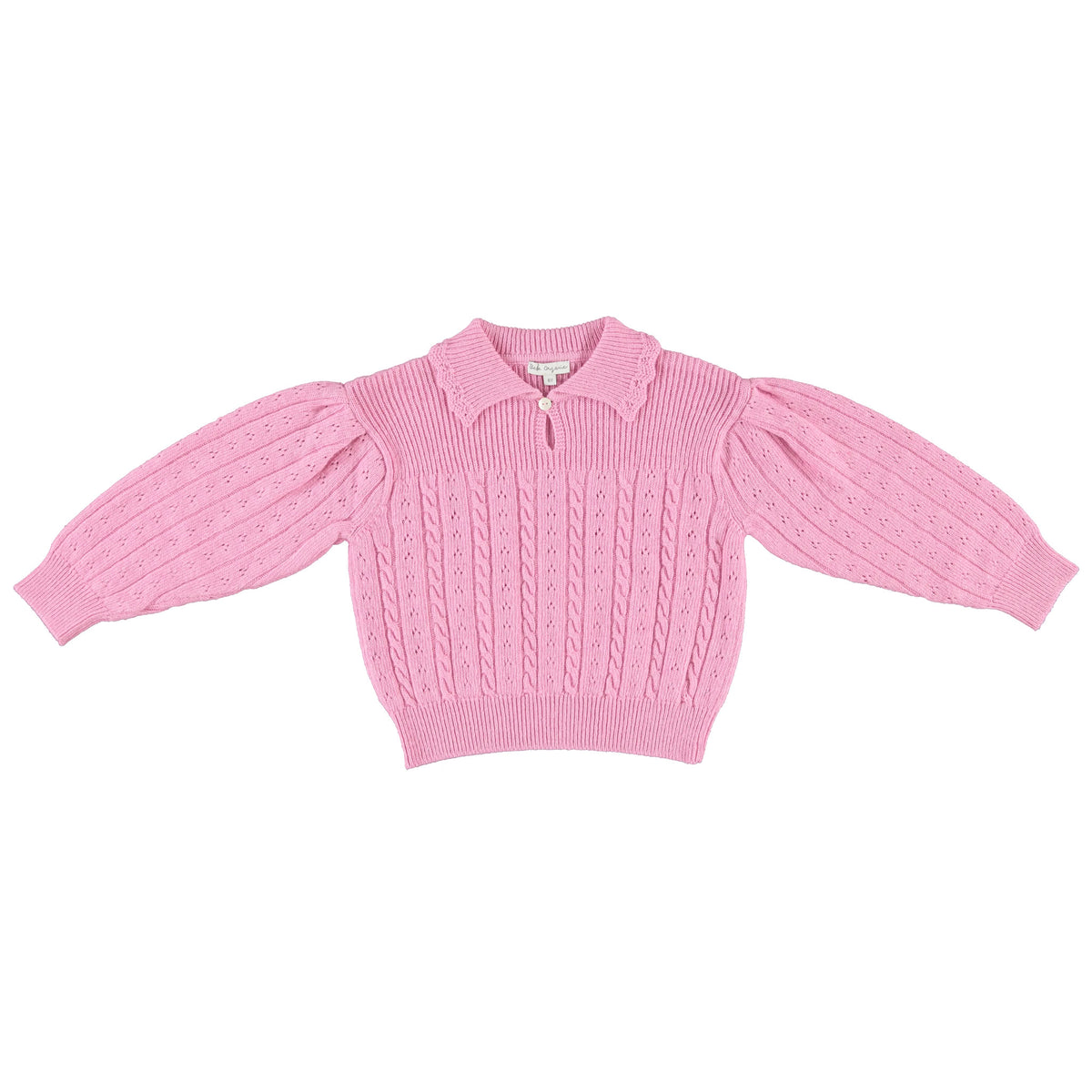Bebe Organic-Dolly Girls Sweater Candy Pointelle Knit