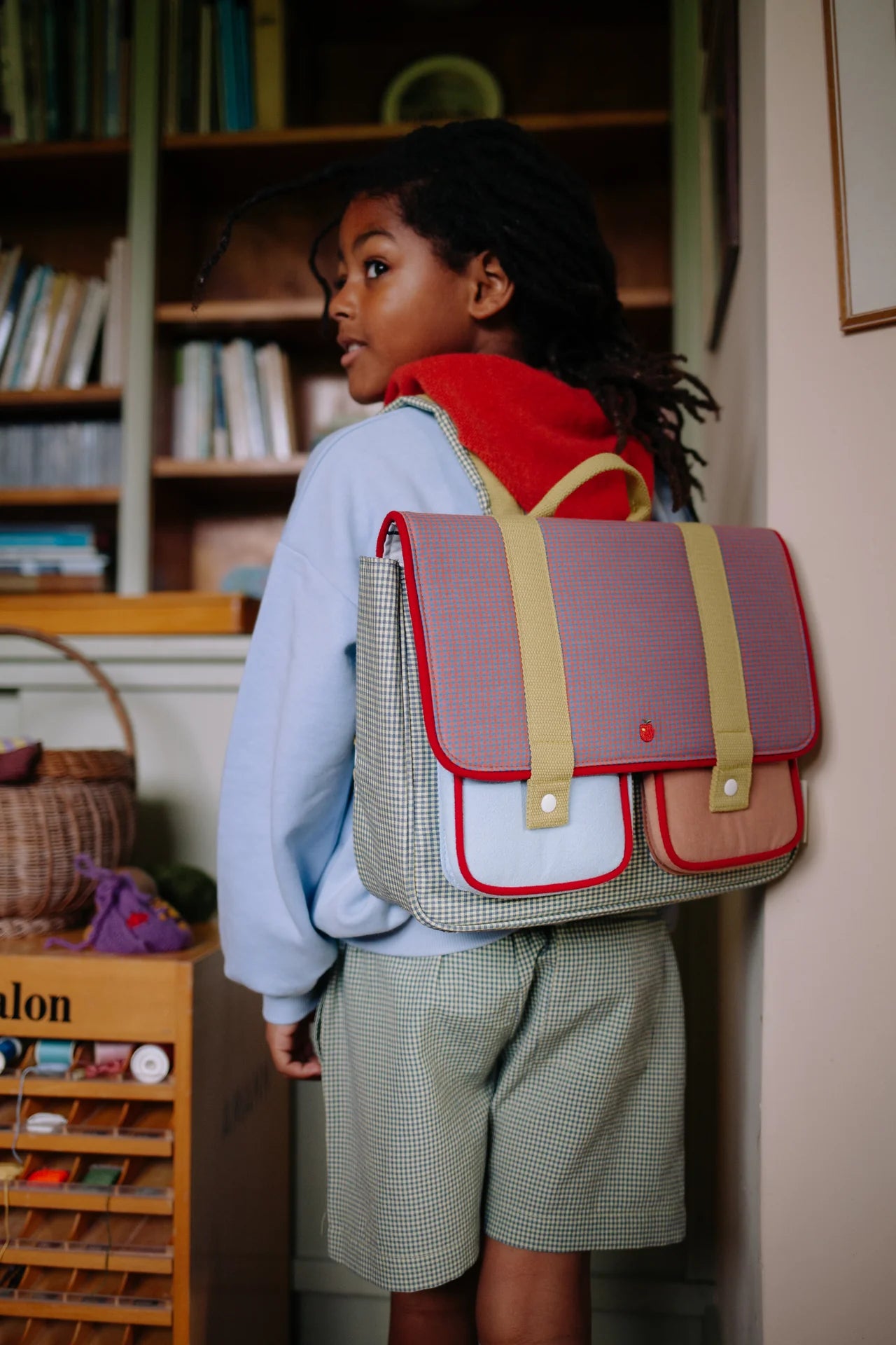 Sticky Lemon schoolbag | lemon tree | gingham midnight + moon