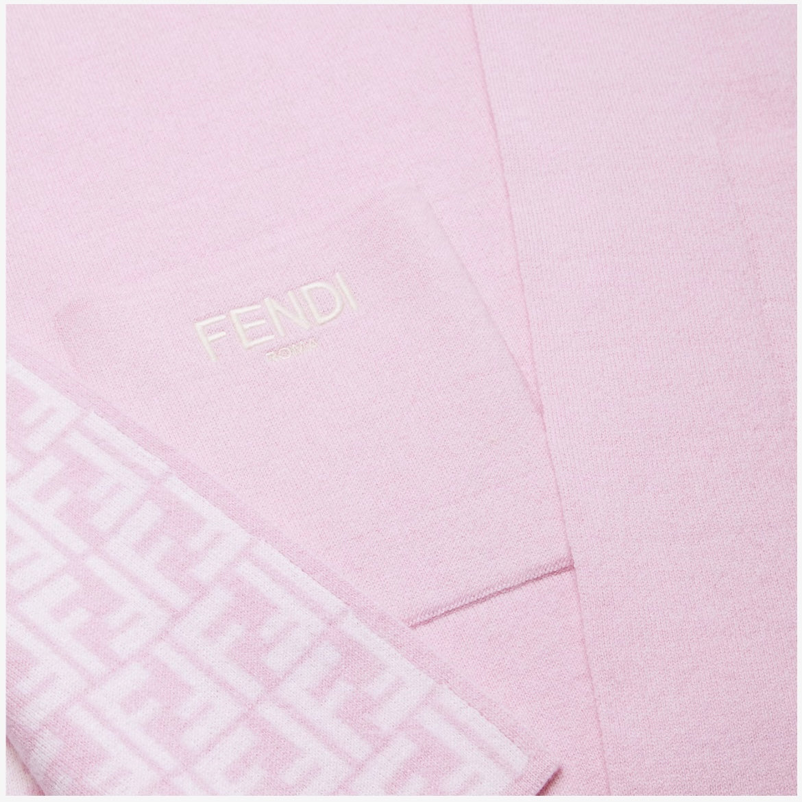 Fendi-FF Allover Hooded Cape W Pockets Rosa