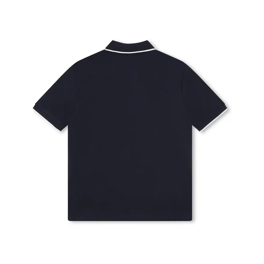 Boss-Cotton Pique Short Sleeves Polo Navy