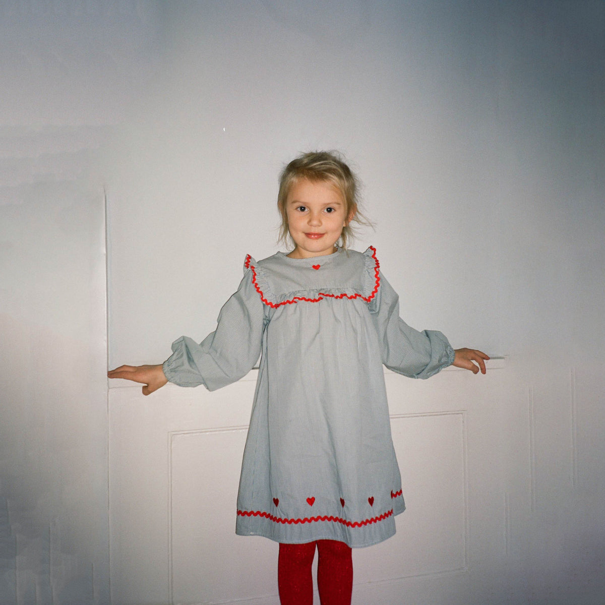 Flöss-Girl Ellis Dress Light Blue Gingham
