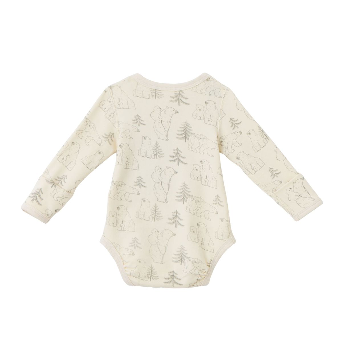 Blara Organic House-Envelope Long Sleeve Bodysuit Polar Bear Family