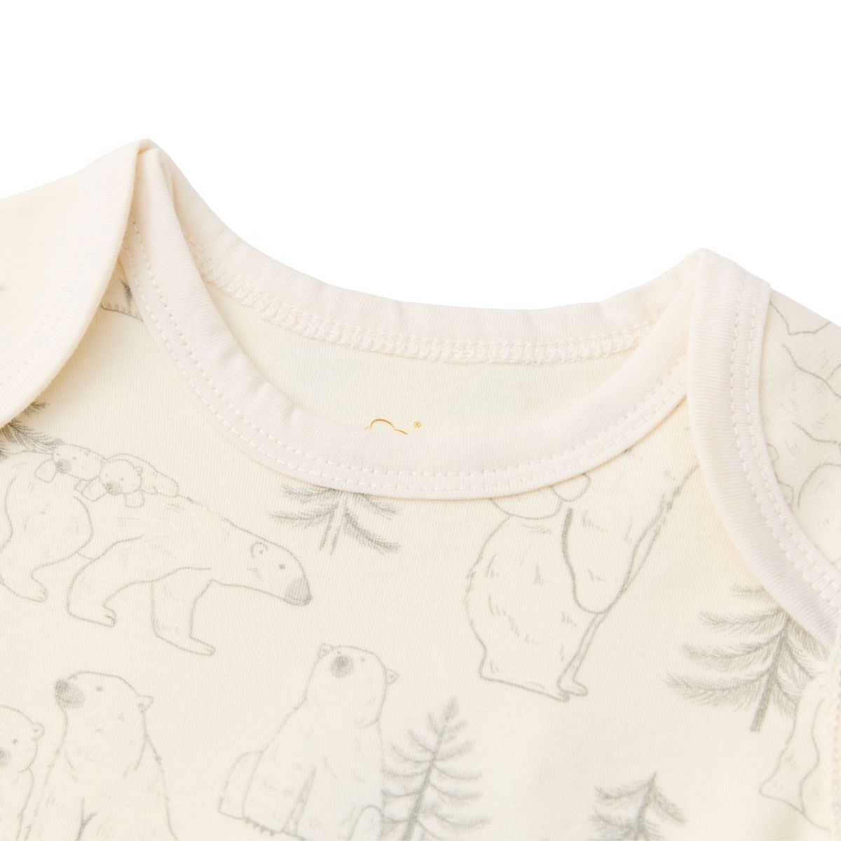 Blara Organic House-Envelope Long Sleeve Bodysuit Polar Bear Family
