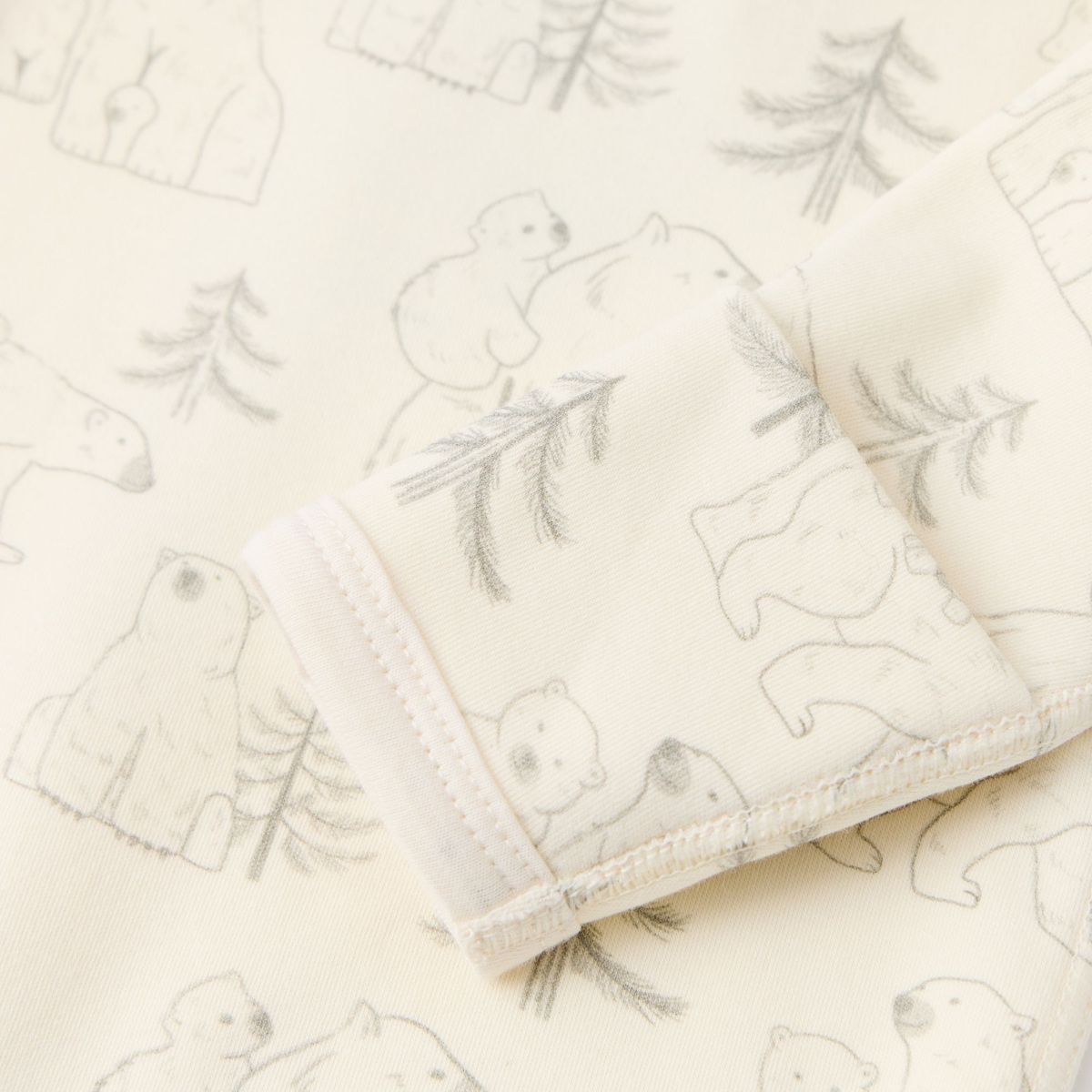 Blara Organic House-Envelope Long Sleeve Bodysuit Polar Bear Family