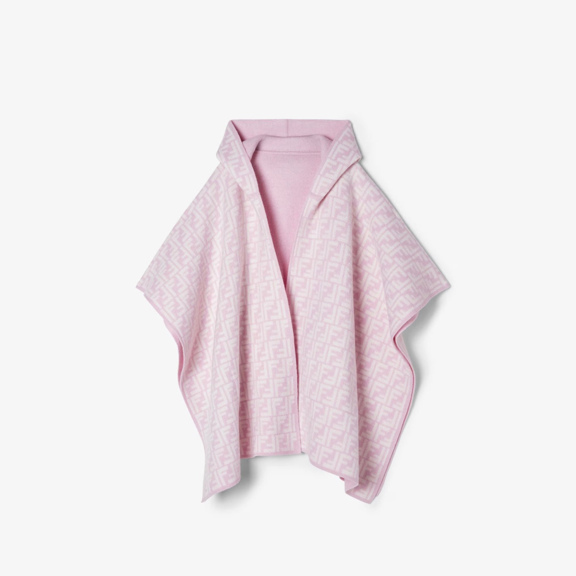Fendi-FF Allover Hooded Cape W Pockets Rosa
