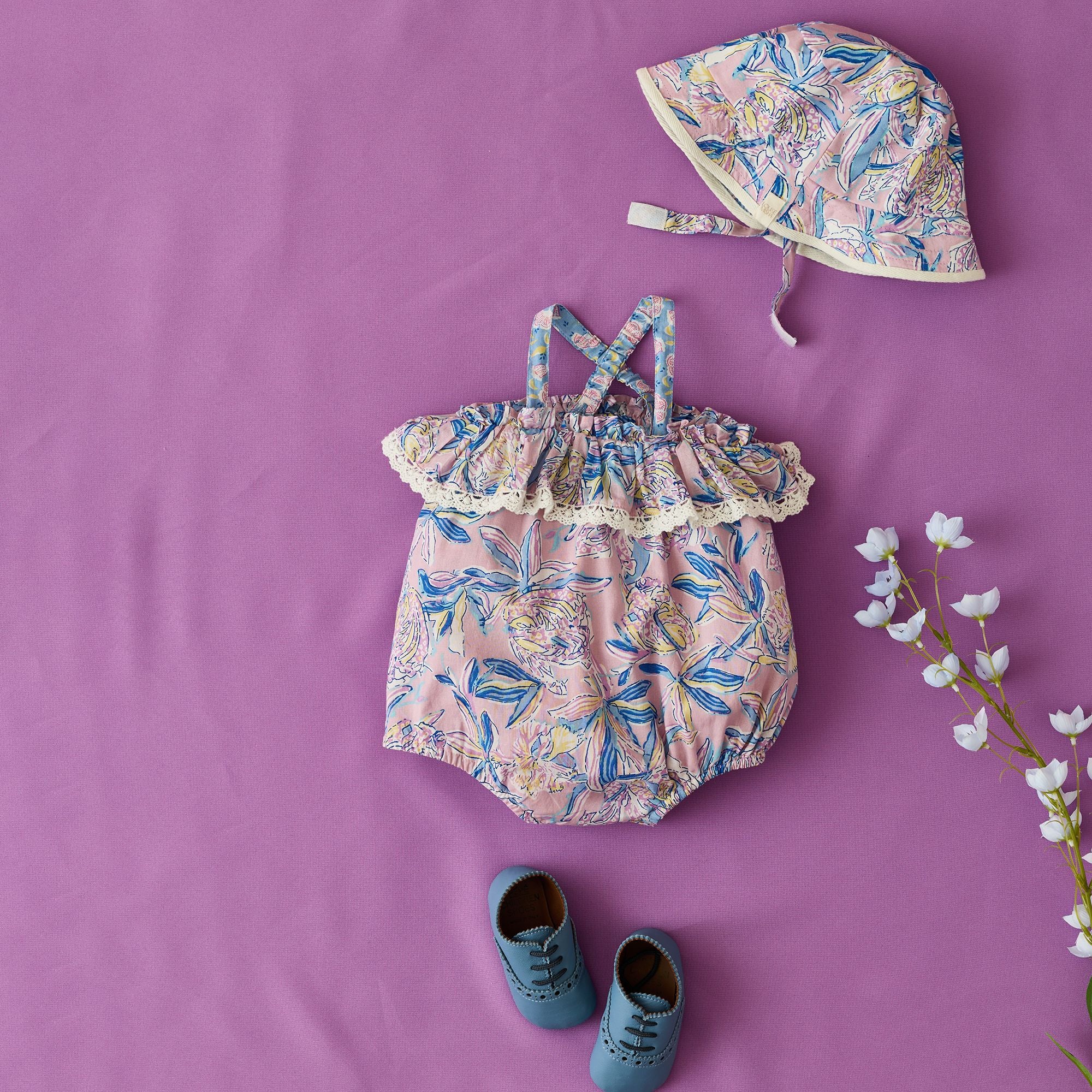 Louise Misha-Girls Sun Hat Lajik Pink Lush-Blue Hib