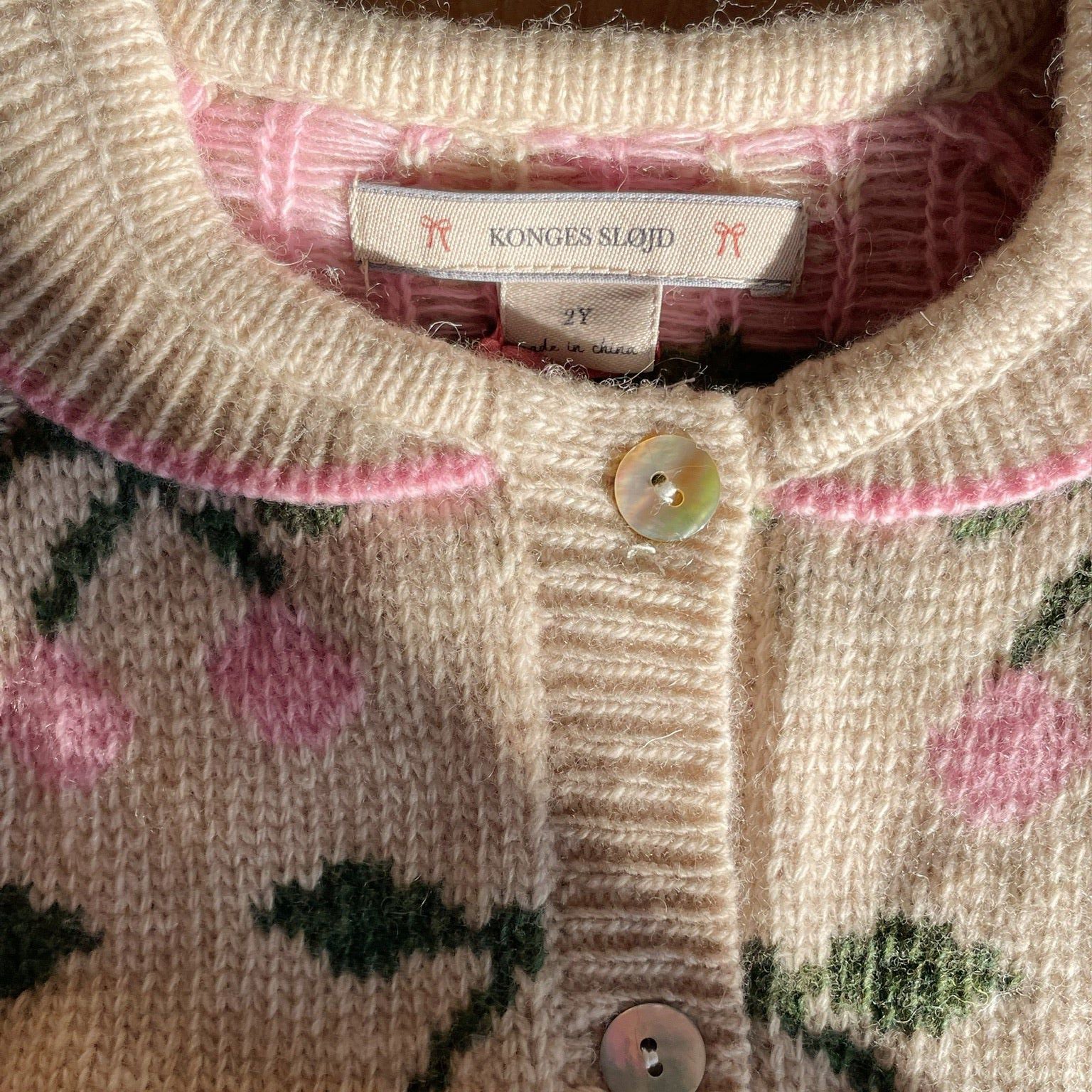 Konges Sløjd-Belou Knit Collar Cardigan Cherry