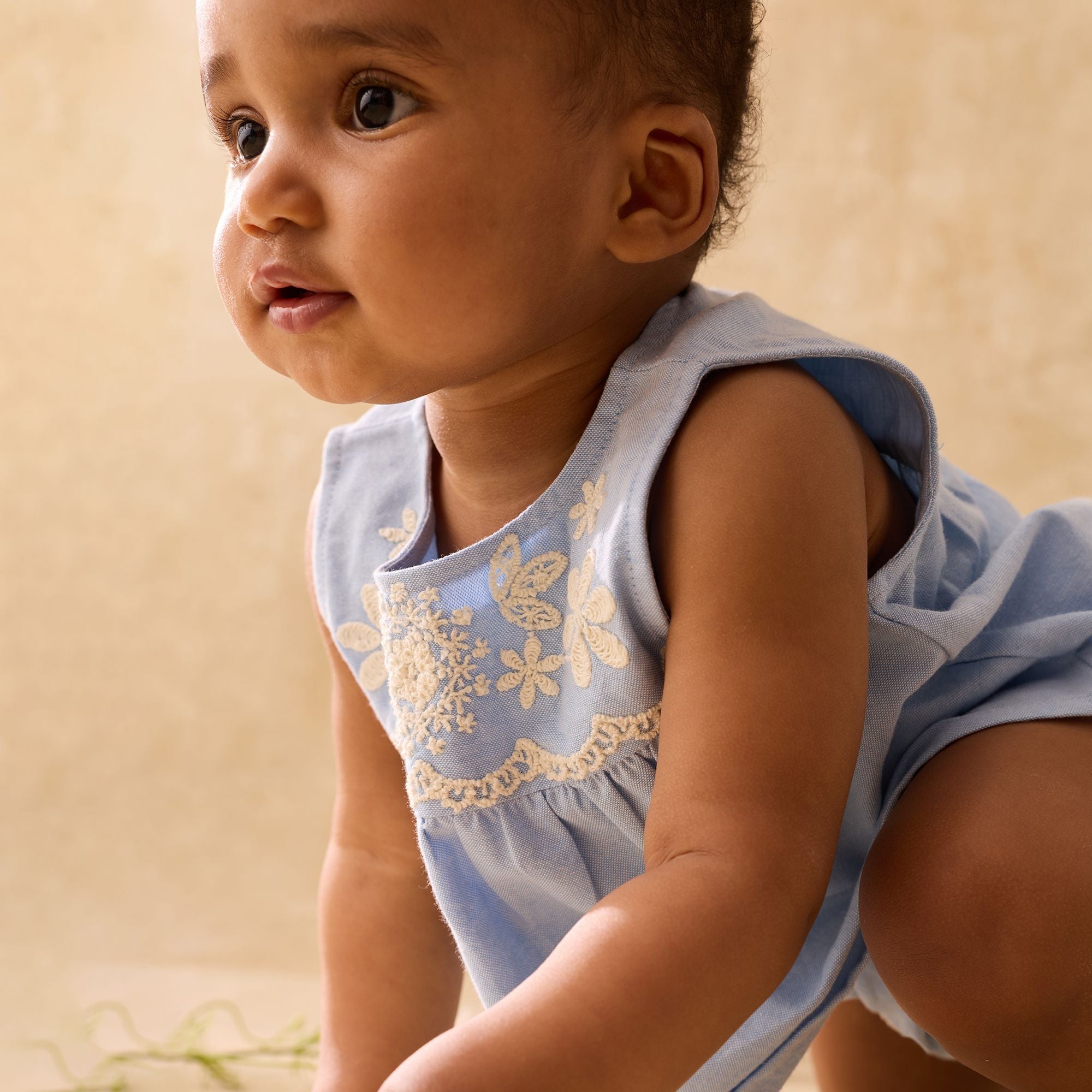 Louise Misha-Baby Girls Blouse Malaya Oxford Blue