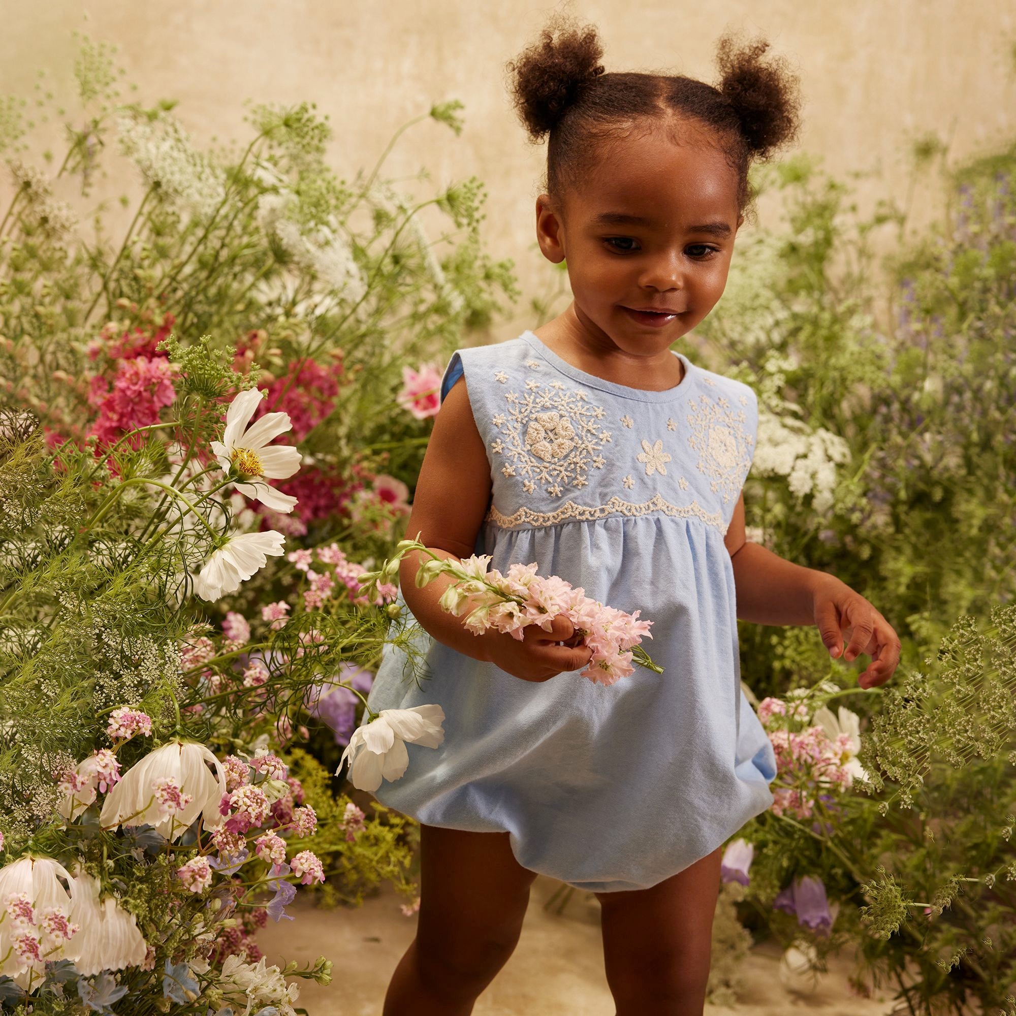 Louise Misha-Baby Girls Blouse Malaya Oxford Blue