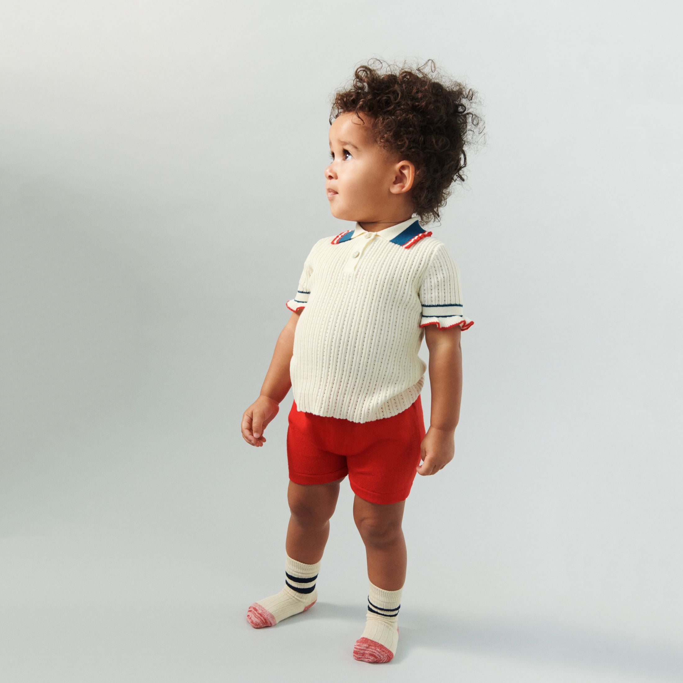 FUB-Girls Pointelle Polo ecru