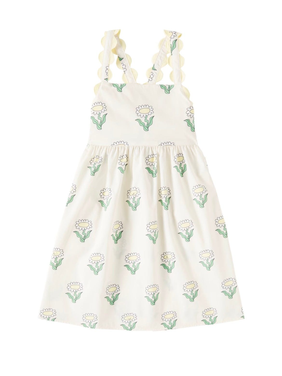 Stella Mccartney Kids-GIRL SLEEVELESS DAISIES DRESS WITH RIC RAC DETAILS