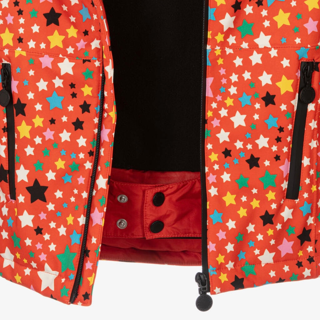 GIRL SWIRLING MULTICOLOR STARS SKI JACKET