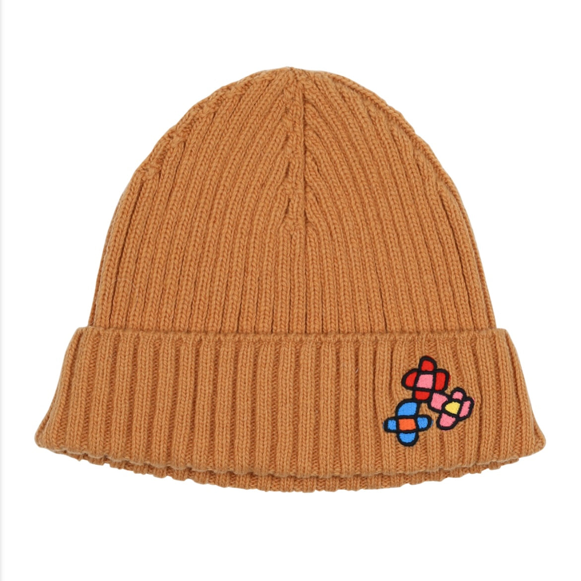 Flowers Beanie-Camel