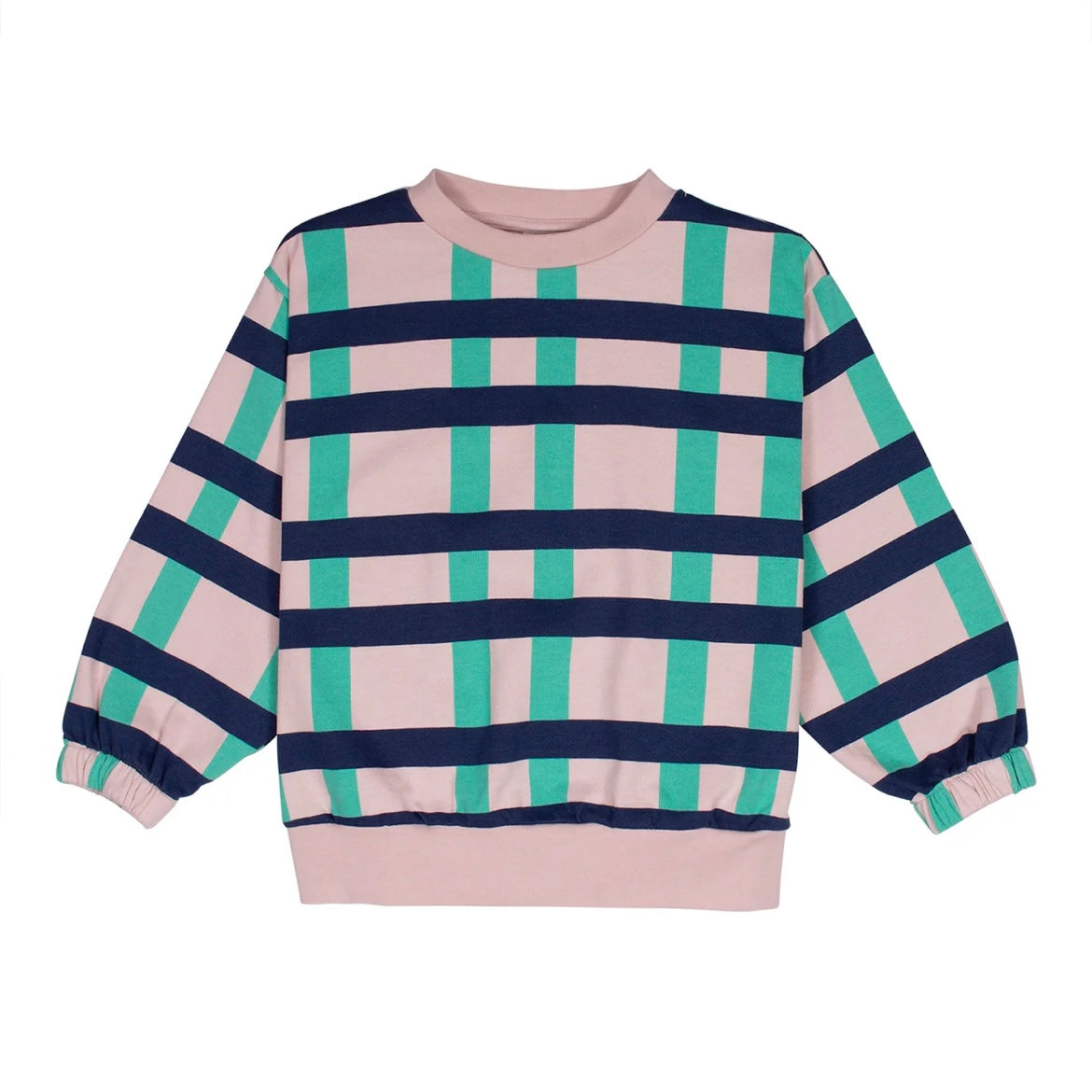 BIG CHECK CUMULO SWEAT-MINT-RICH NAVY