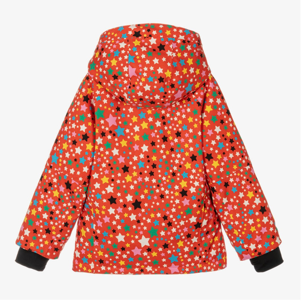 GIRL SWIRLING MULTICOLOR STARS SKI JACKET