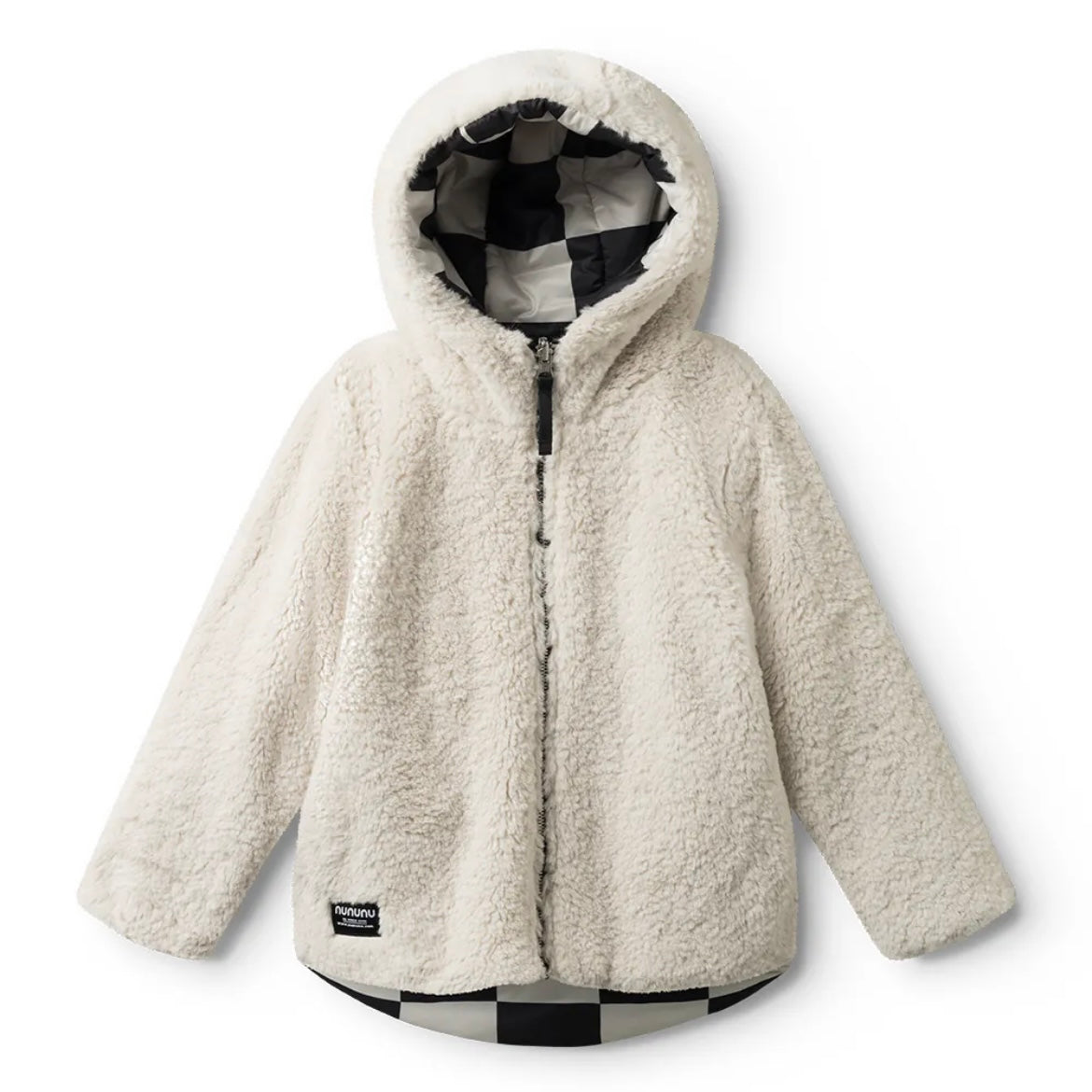 REVERSIBLE CHECKMATE DOWN JACKET SMOKEY NATURAL