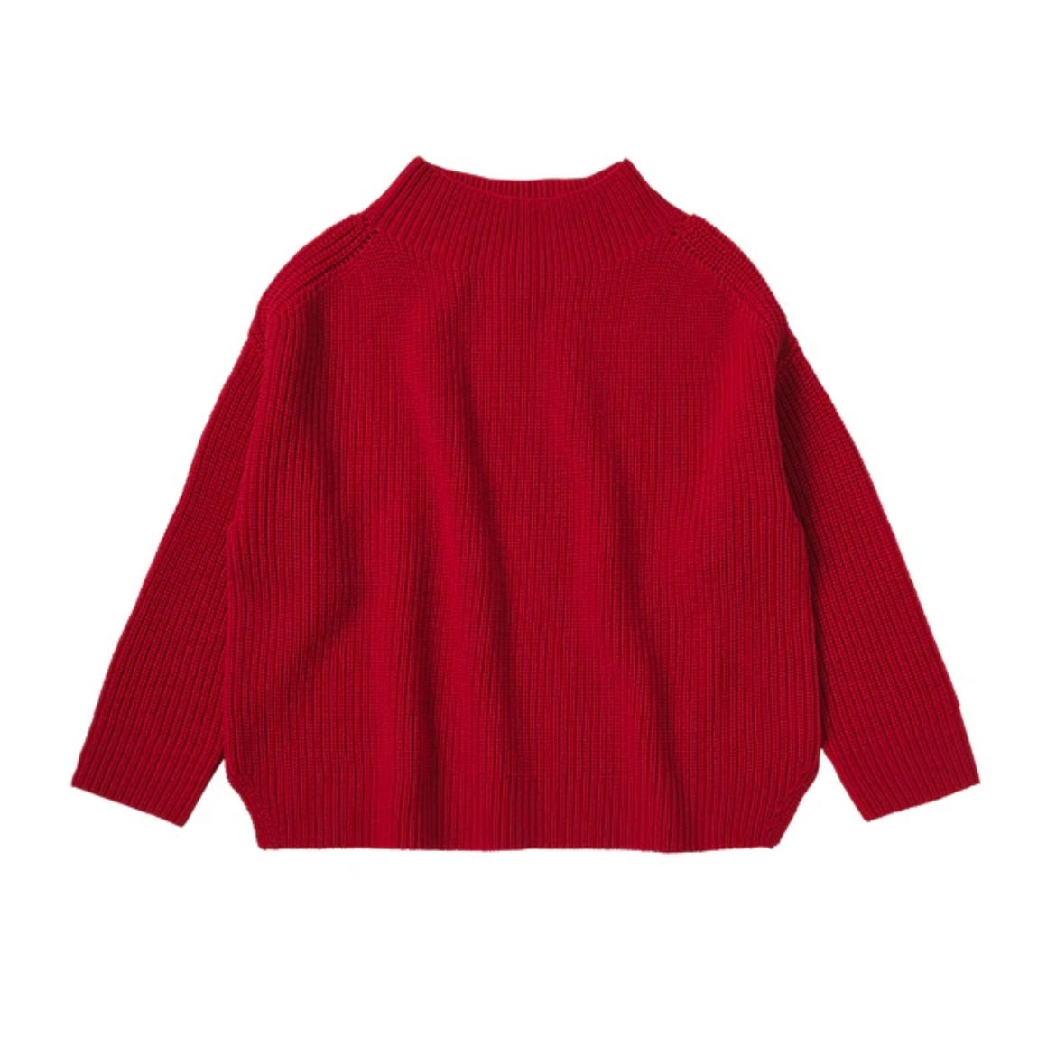 High Neck Sweater-red