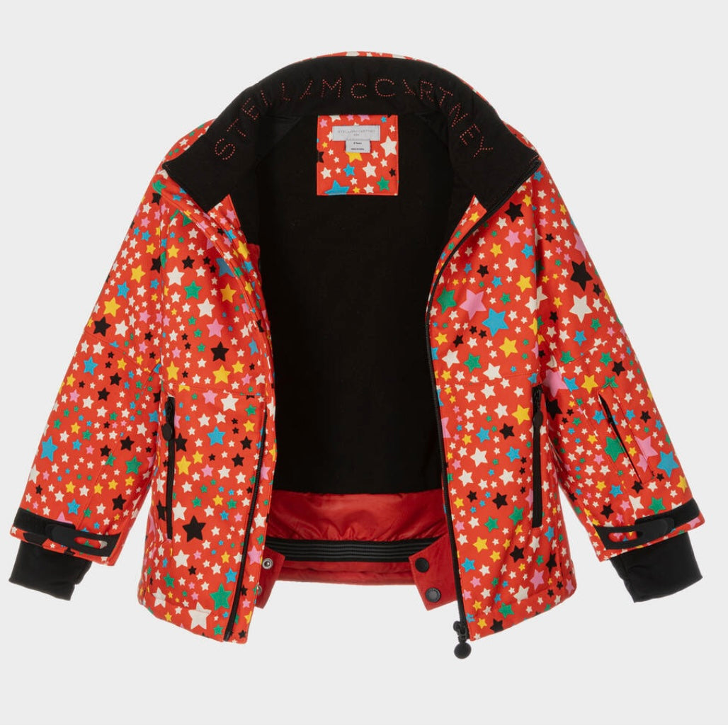 GIRL SWIRLING MULTICOLOR STARS SKI JACKET