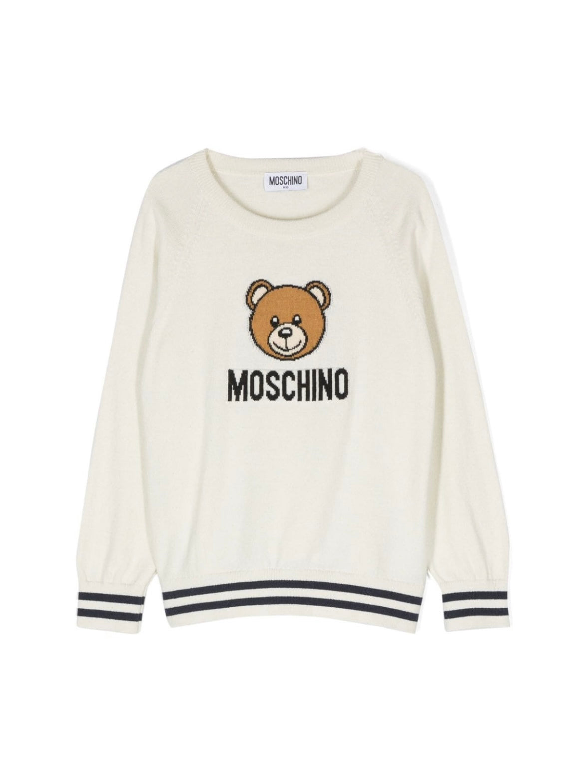 LS SWEATER WITH TXT LOGO BEAR PATTERN