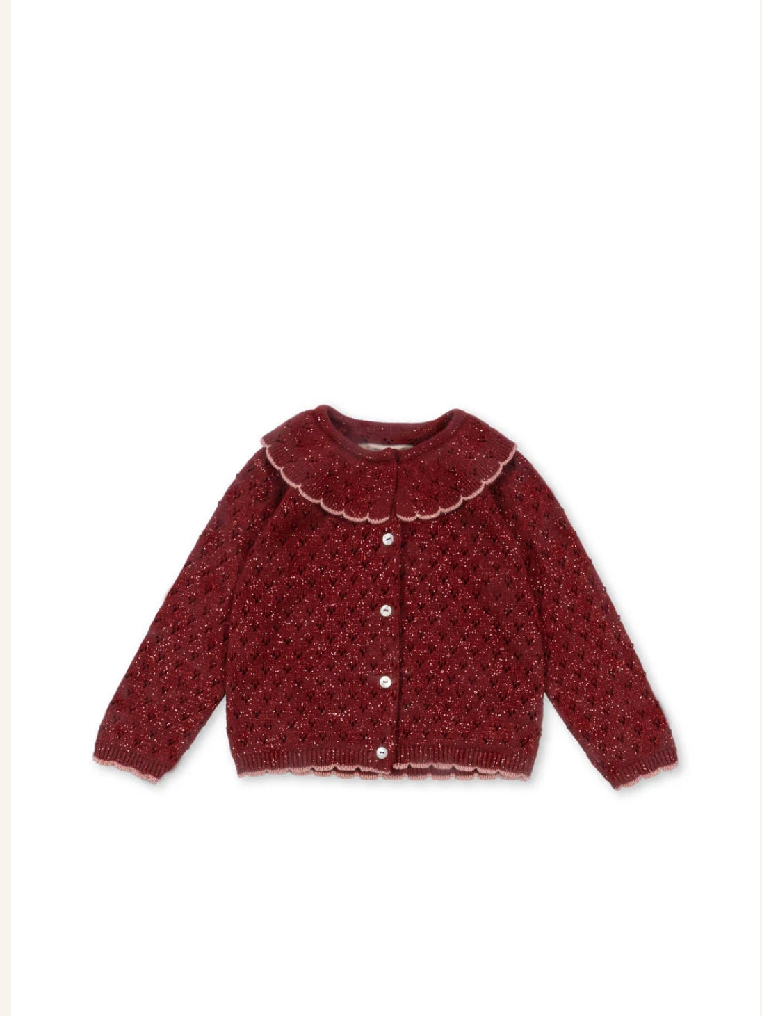 HOLIDAY KNIT CARDIGAN - RED DAHLIA