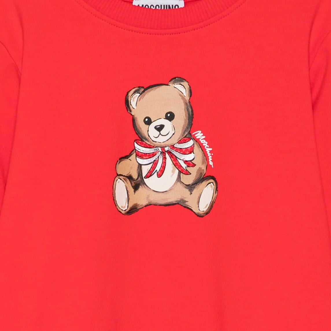 Moschino-Girls Poppy Red Teddy Bear Dress