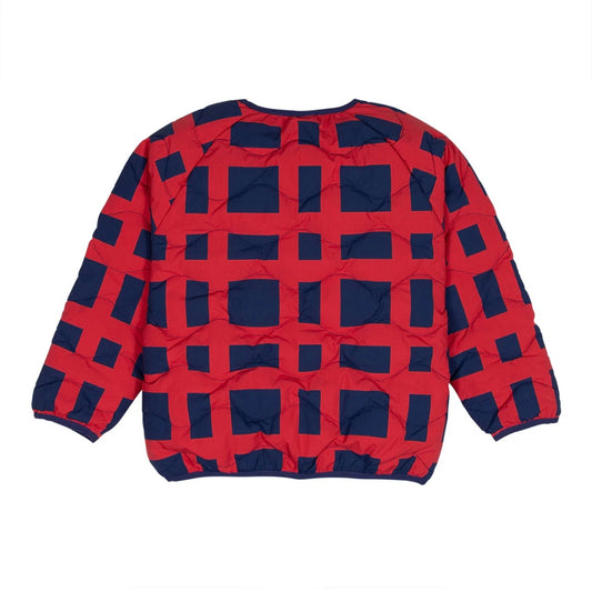 DAILY DOWN JACKET WITH WR COATING-BIG CHECK- NAVY