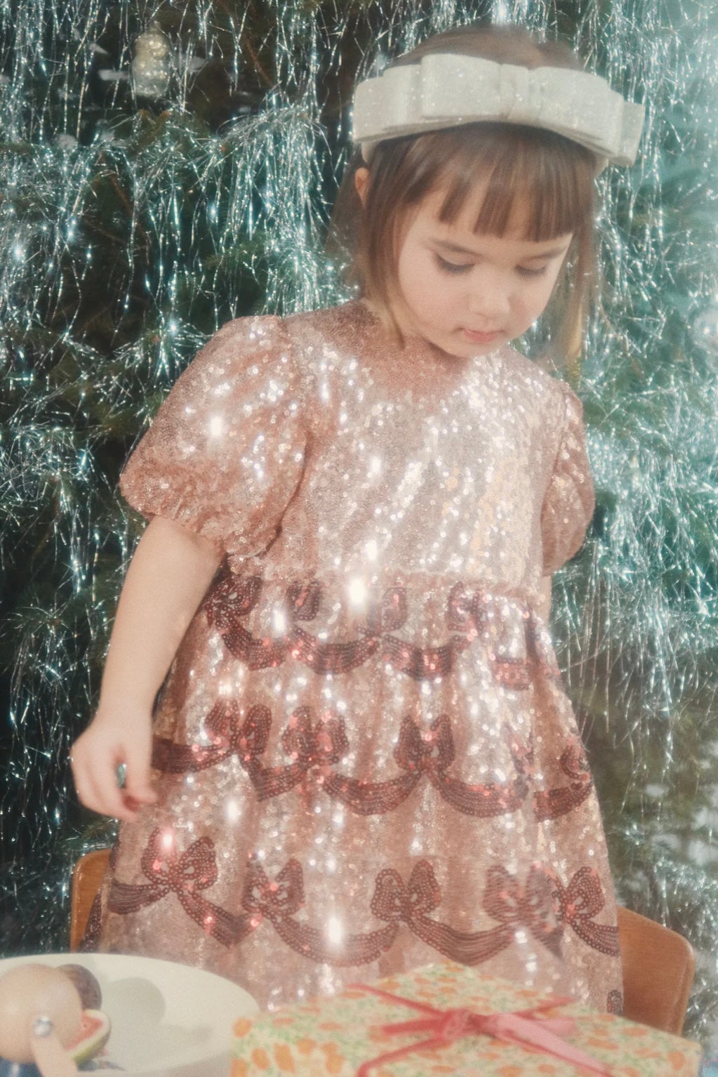 STARLA BOW WOW DRESS GOLD BLUSH