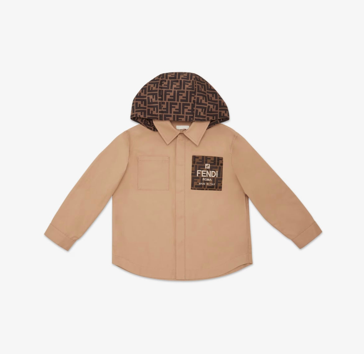 BOY HOODED  JACKET WITH FF DETAILED HOOD