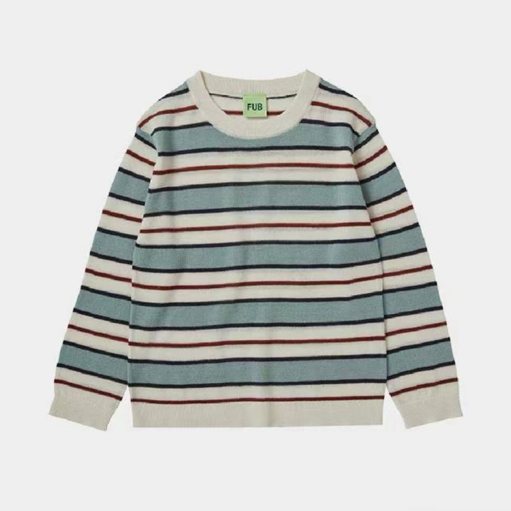 Striped Blouse-ecru/misty green