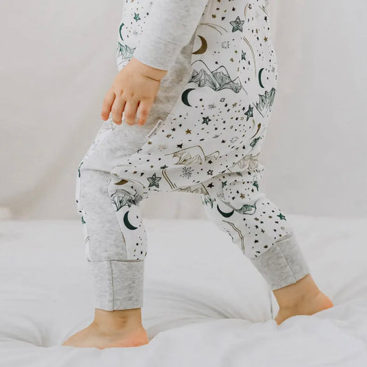 Long Sleeve Footed Sleep Bag - 1.0 TOG - Stars White