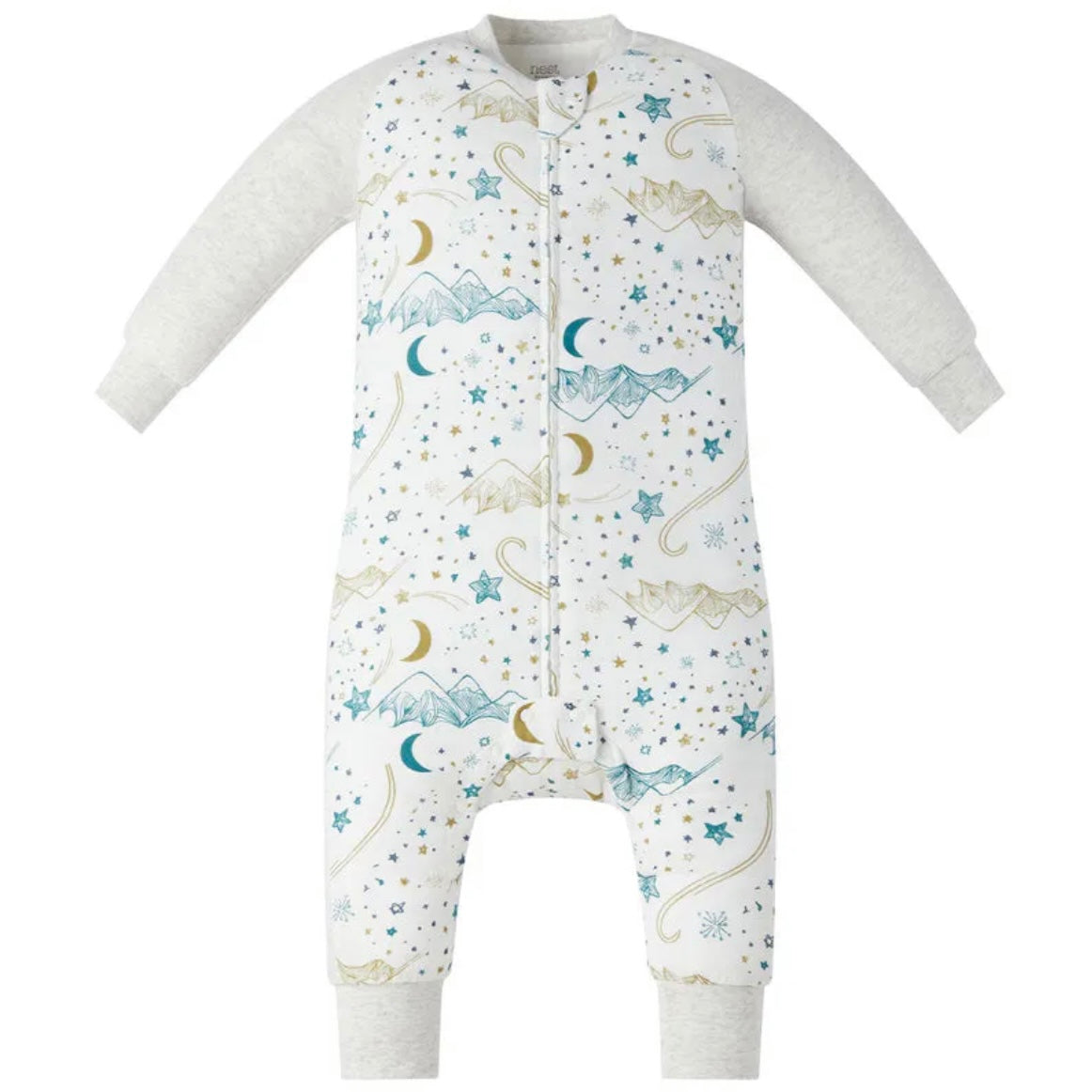 Long Sleeve Footed Sleep Bag - 1.0 TOG - Stars White