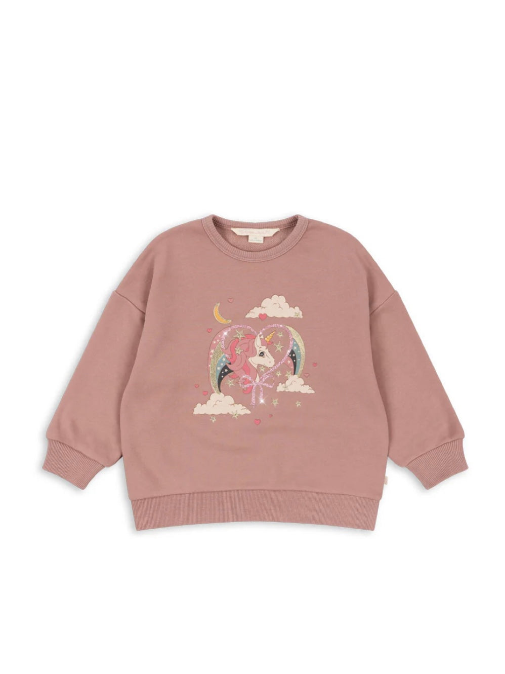 LOU GLITTER SWEAT SHIRT OCS MAHOGANY ROSE