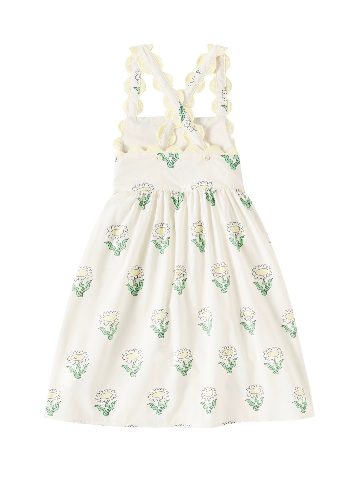 Stella Mccartney Kids-GIRL SLEEVELESS DAISIES DRESS WITH RIC RAC DETAILS