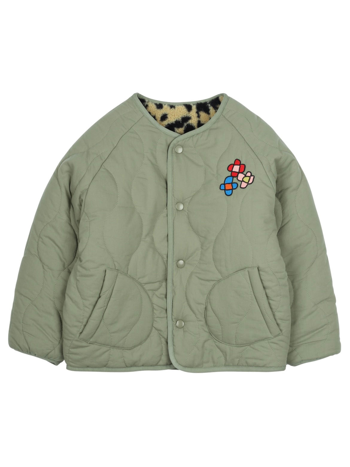 Leopard Reversible Jacket-Khaki