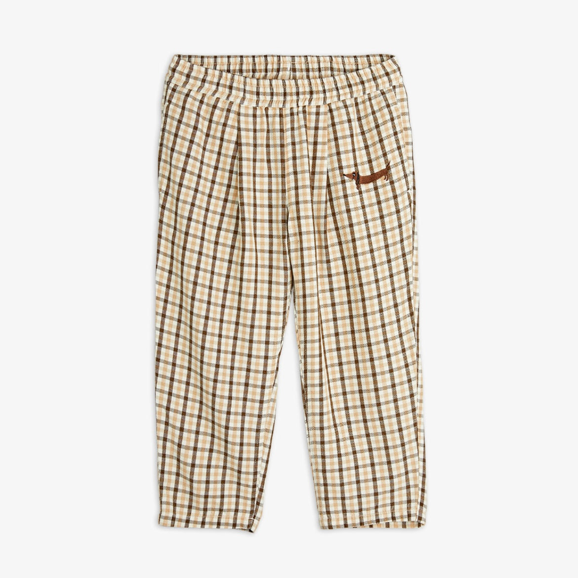 GINGHAM YD WOVEN ELASTIC TROUSERS