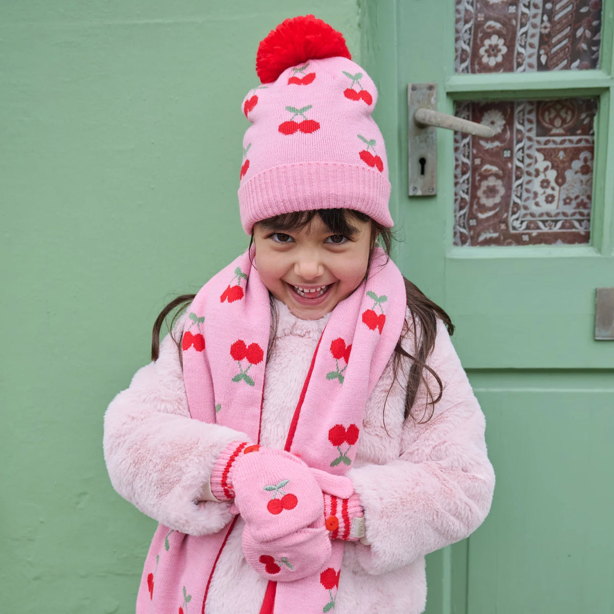 Rockahula Kids-Cheerful Cherry Knitted Gloves