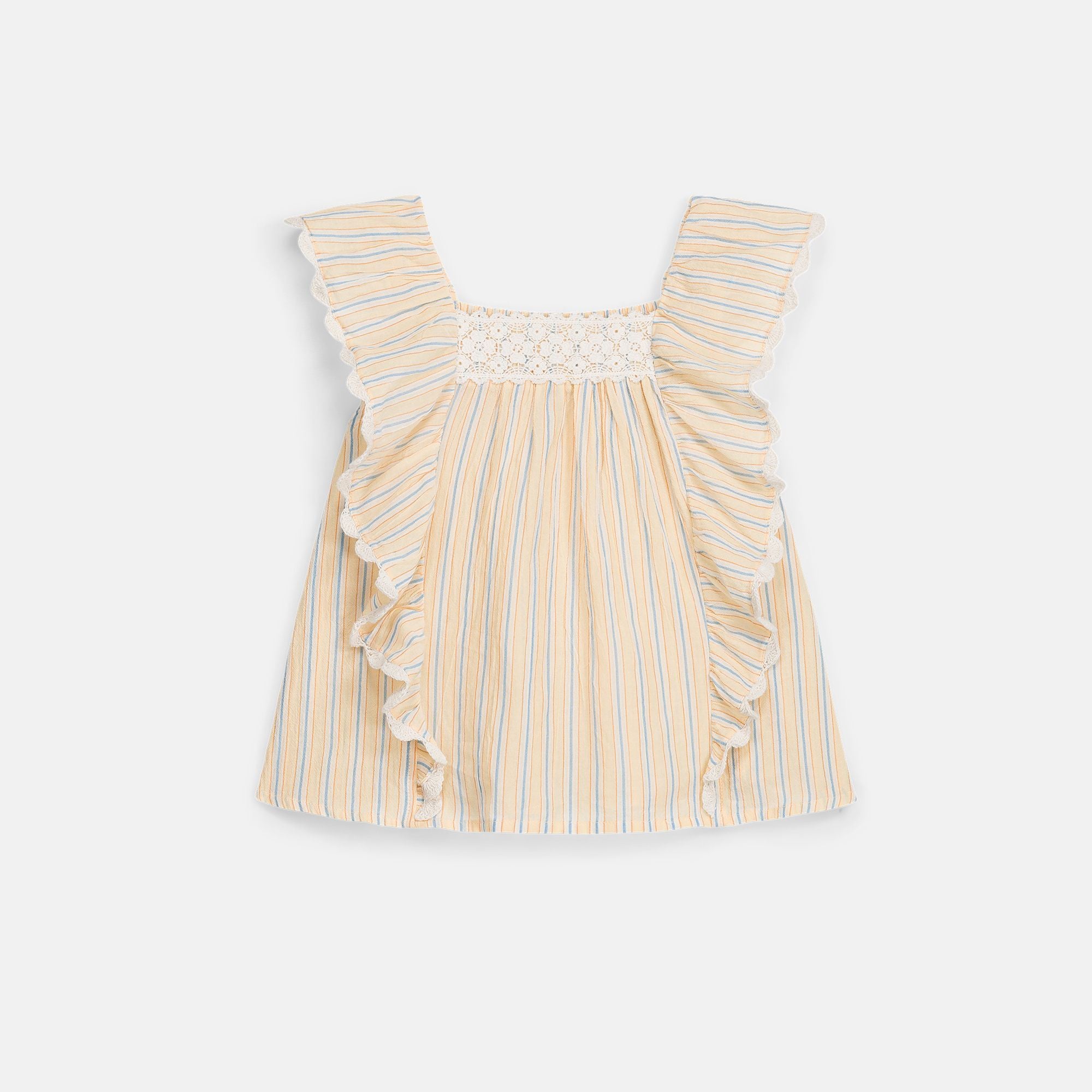 Louise Misha-Girls Blouse Gia Yellow Sunny Stripes