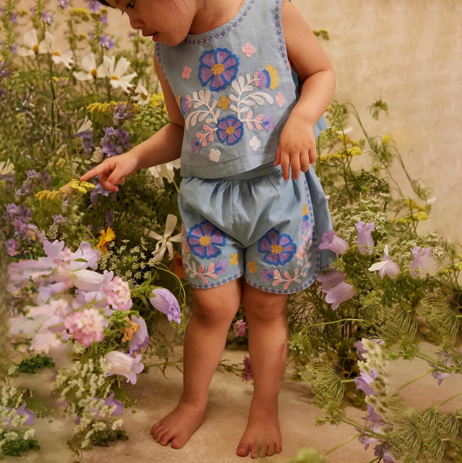 Louise Misha-Girls Shorts MaÏwen Stone Blue