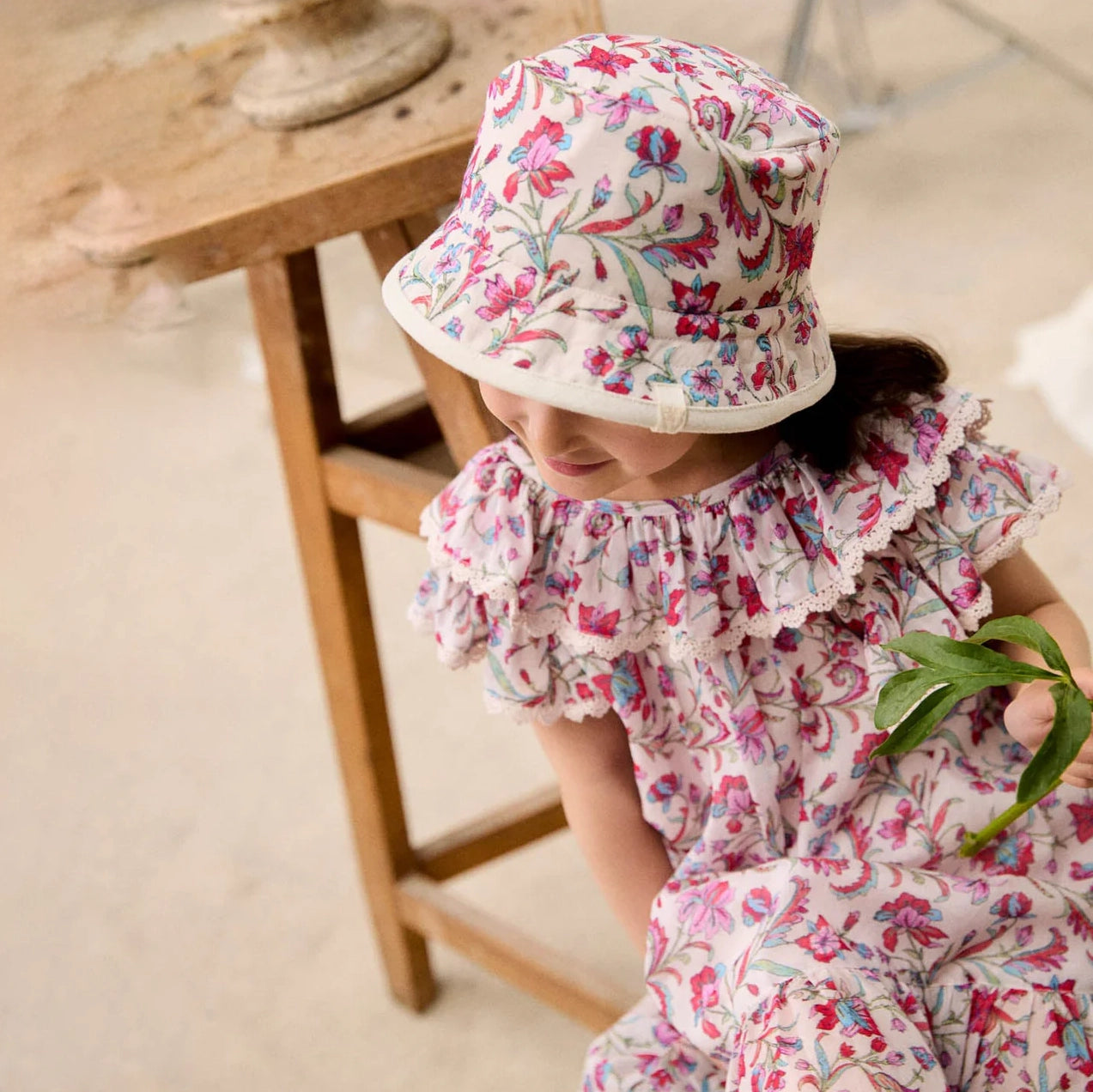 Louise Misha-Girls Dress Natiyana Cream Floral Haven
